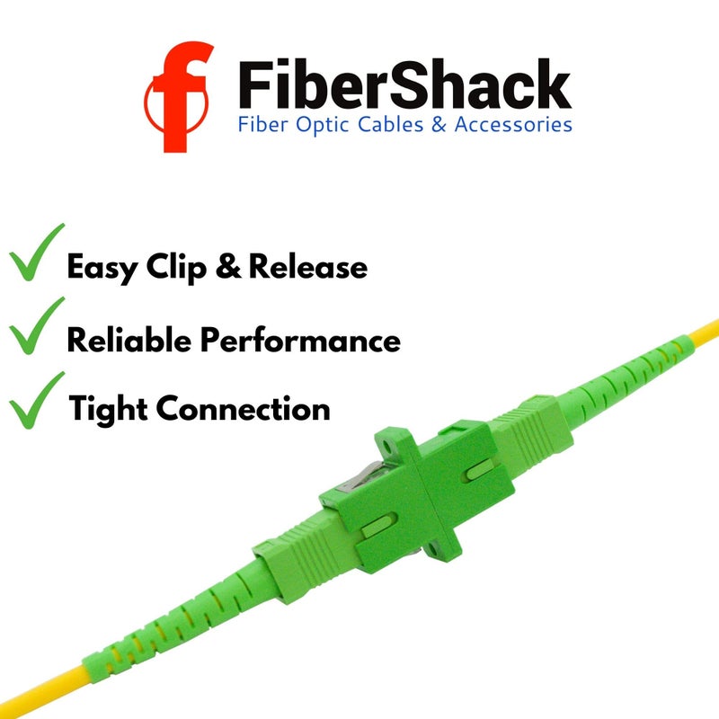 Fibershack -SC/APC to SC/APC Fiber Coupler Tin - 12 Pack - Single Mode SC-APC Fiber Connector. SCAPC Fiber Optic Couplers Extend APC Fiber Cables. 12 x SM SX SCAPC Fiber adapters Included - Image 2